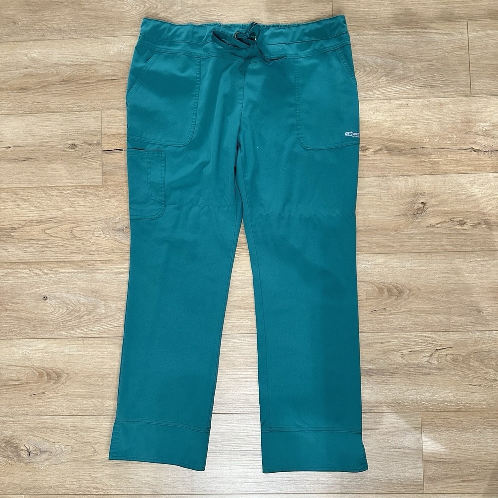 Greys Anatomy Hunter Green Women's Scrub Bottoms Pants Jogger Straight Leg XL